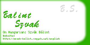 balint szvak business card