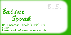 balint szvak business card